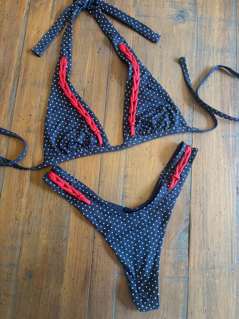 NWOT Frankie’s bikinis shooting stars bikini set Small Frank